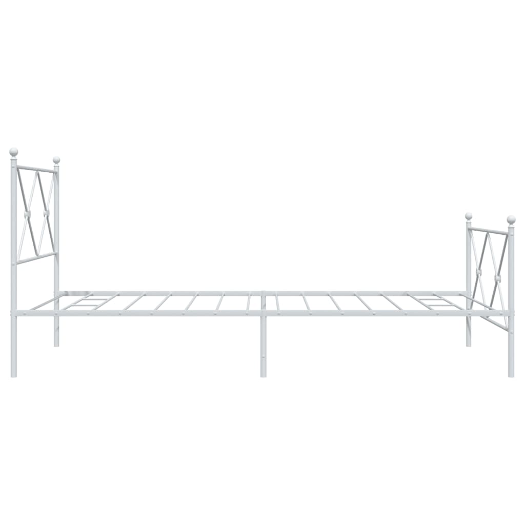 sengeramme med sengegavl og fodgærde 100x200 cm metal hvid