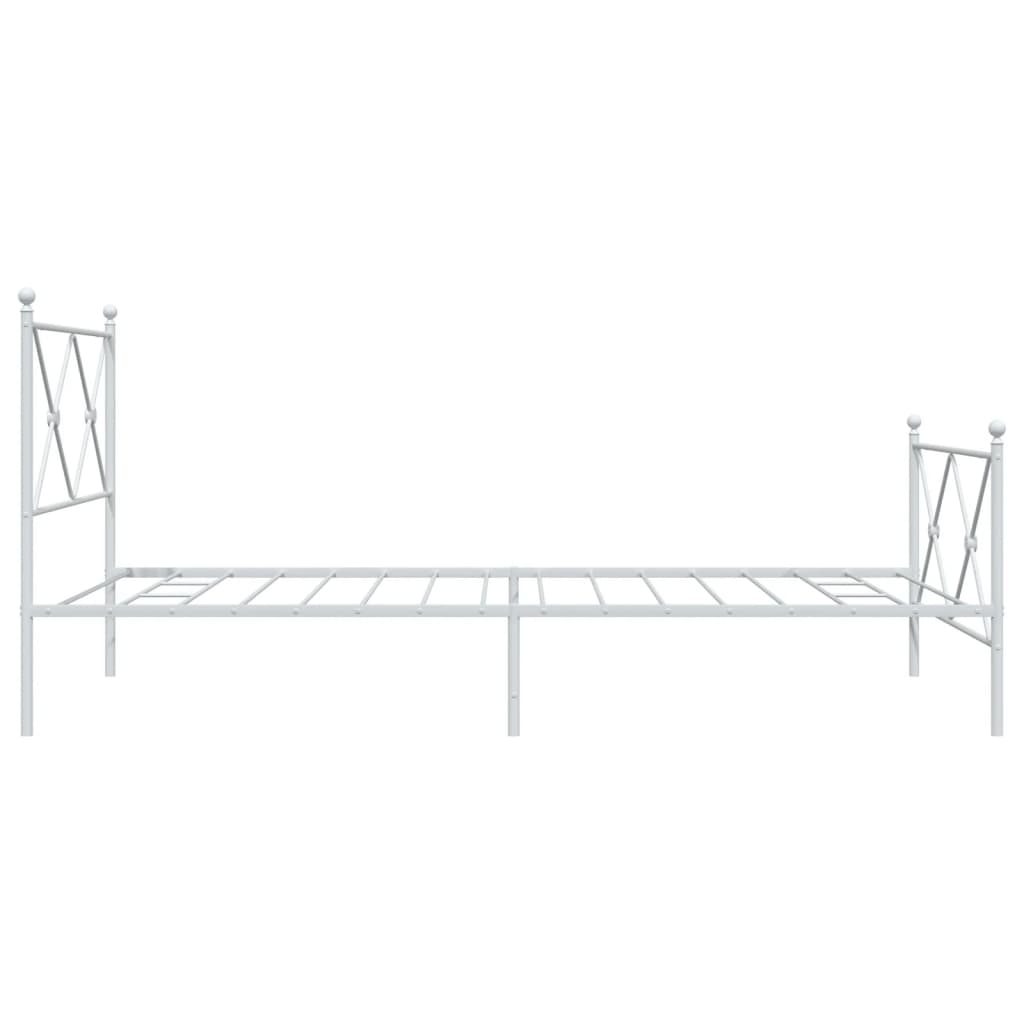 sengeramme med sengegavl og fodgærde 107x203 cm metal hvid