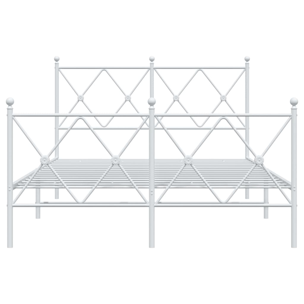 sengeramme med sengegavl og fodgærde 120x190 cm metal hvid