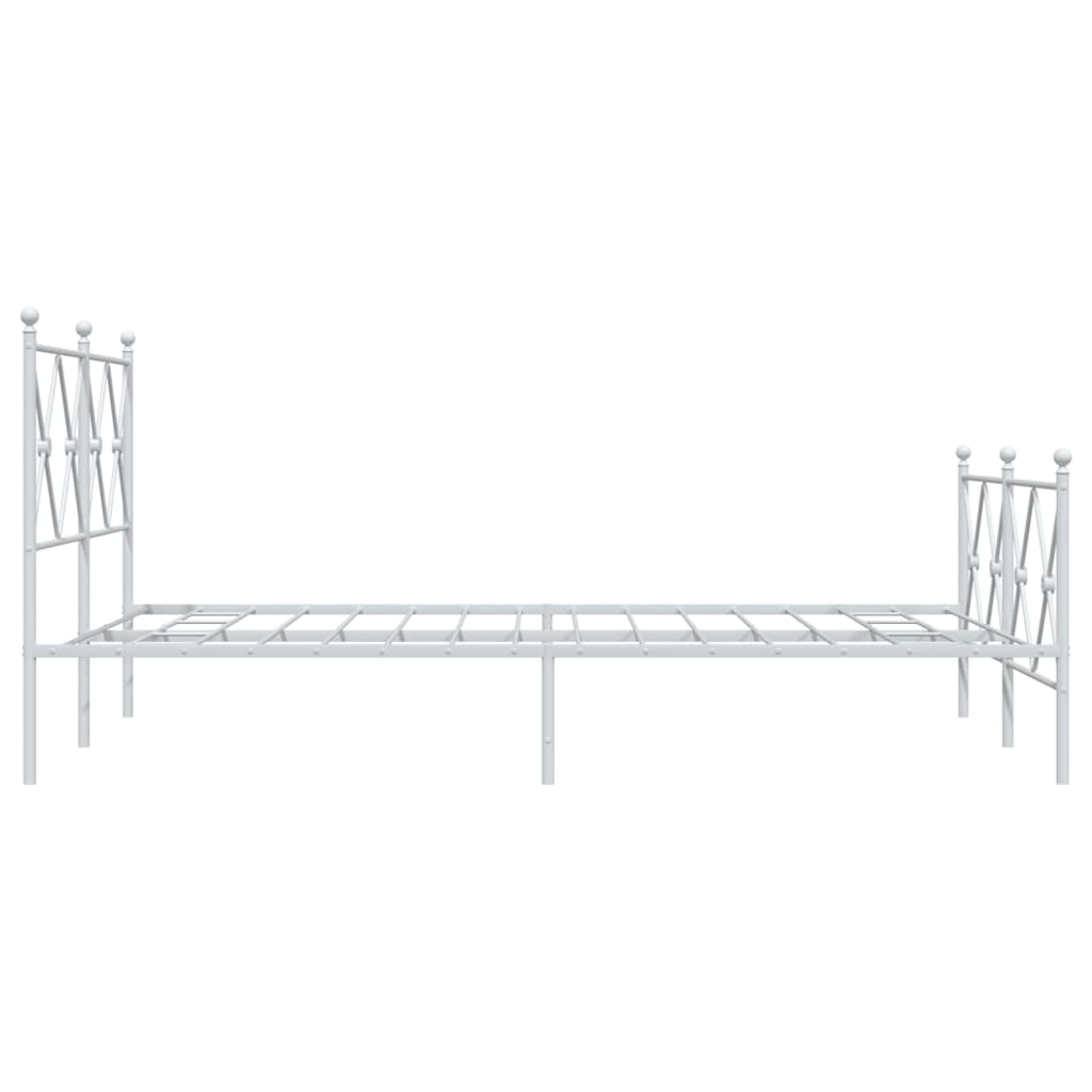 sengeramme med sengegavl og fodgærde 120x190 cm metal hvid