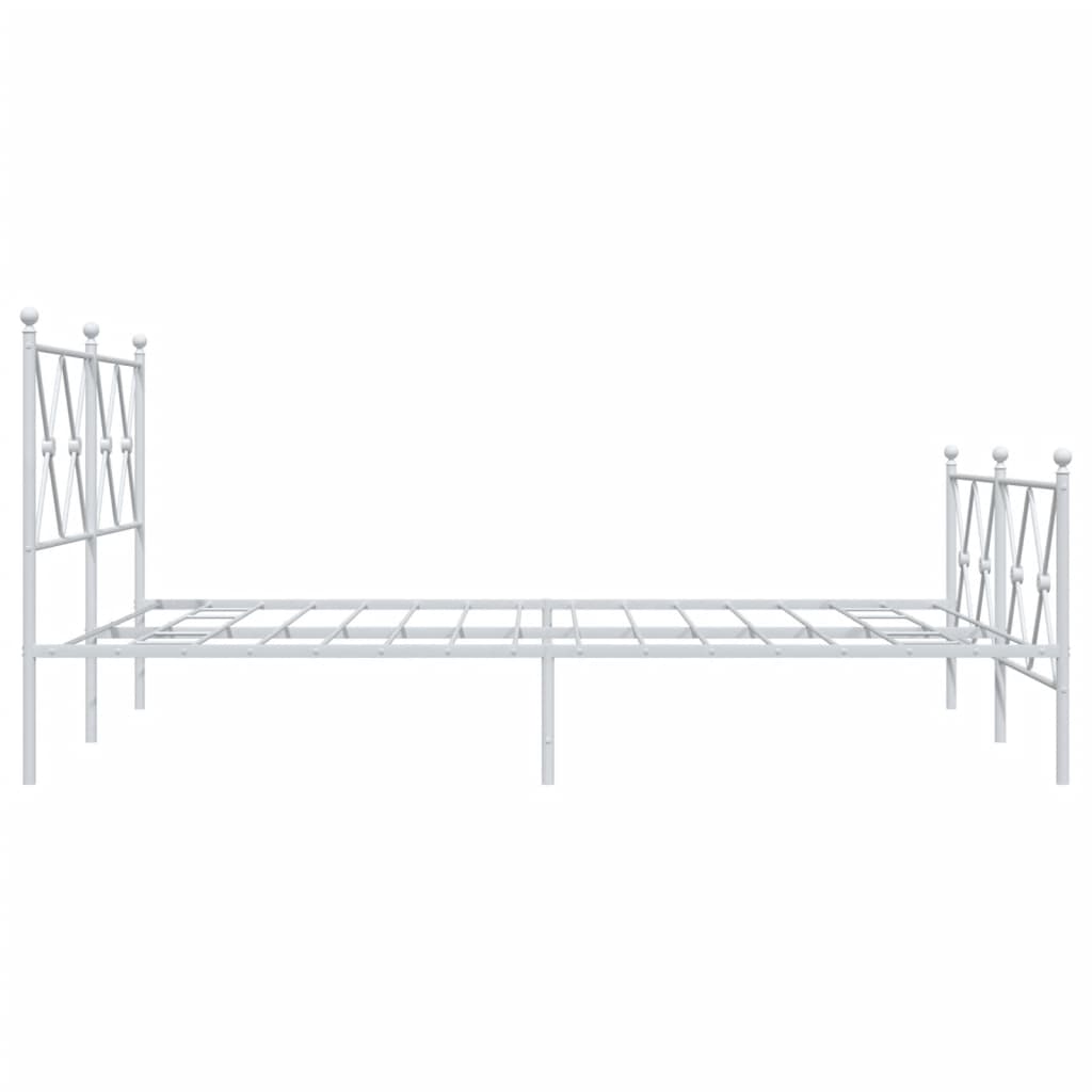 sengeramme med sengegavl og fodgærde 140x190 cm metal hvid