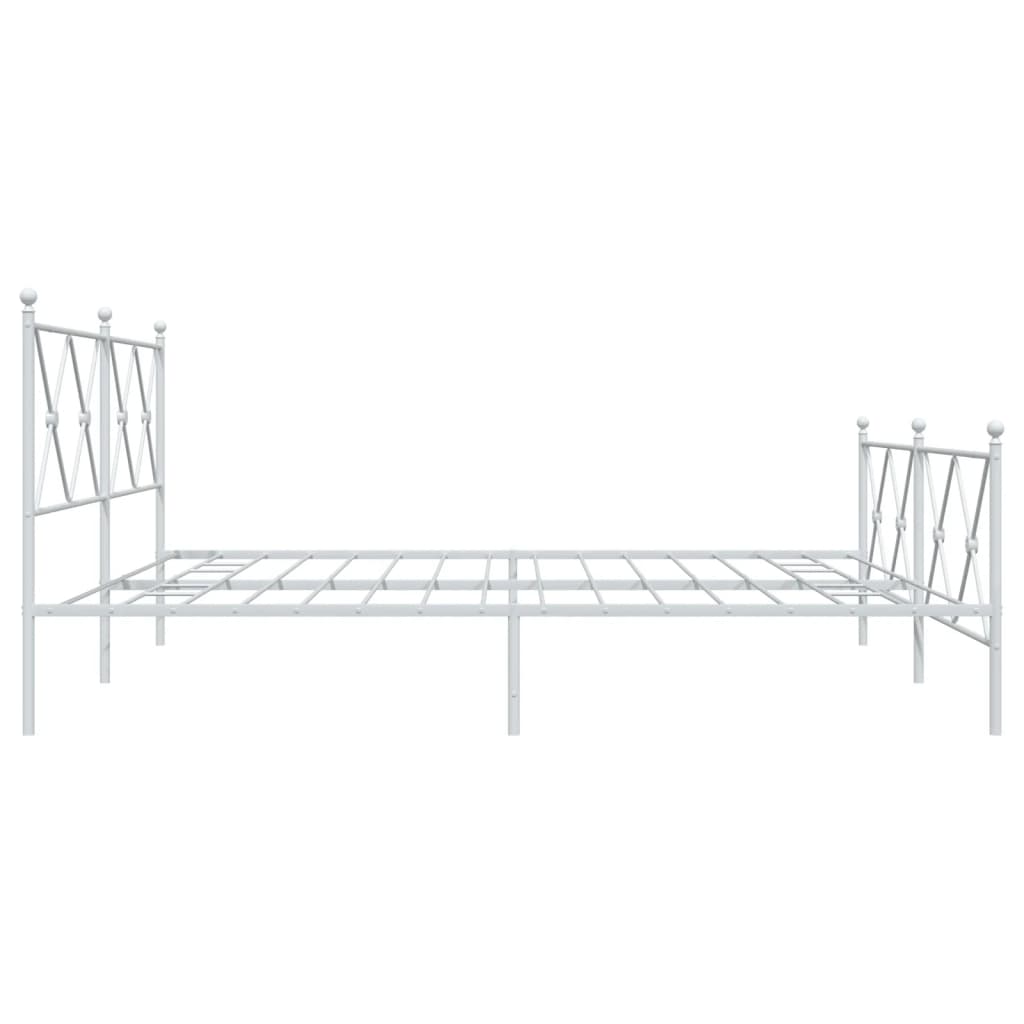 sengeramme med sengegavl og fodgærde 183x213 cm metal hvid