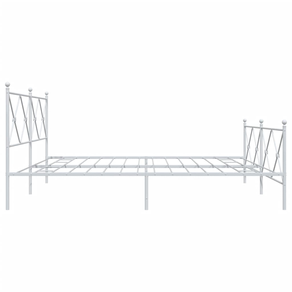 sengeramme med sengegavl og fodgærde 193x203 cm metal hvid