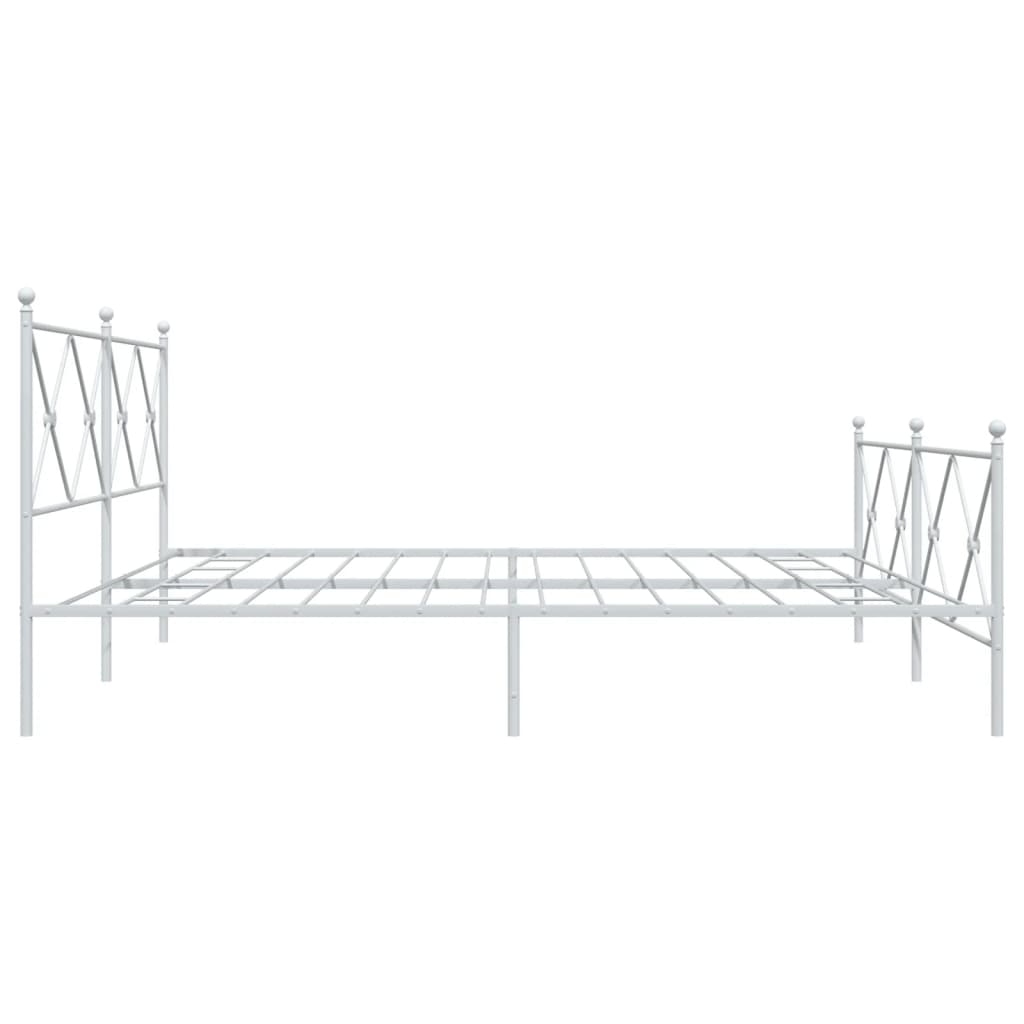 sengeramme med sengegavl og fodgærde 200x200 cm metal hvid