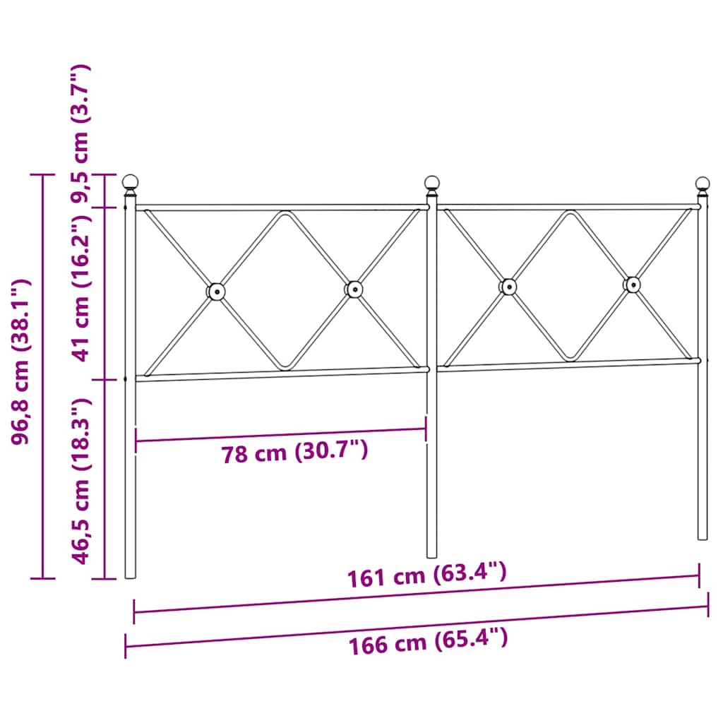 udskiftningsgavl 160 cm metal hvid