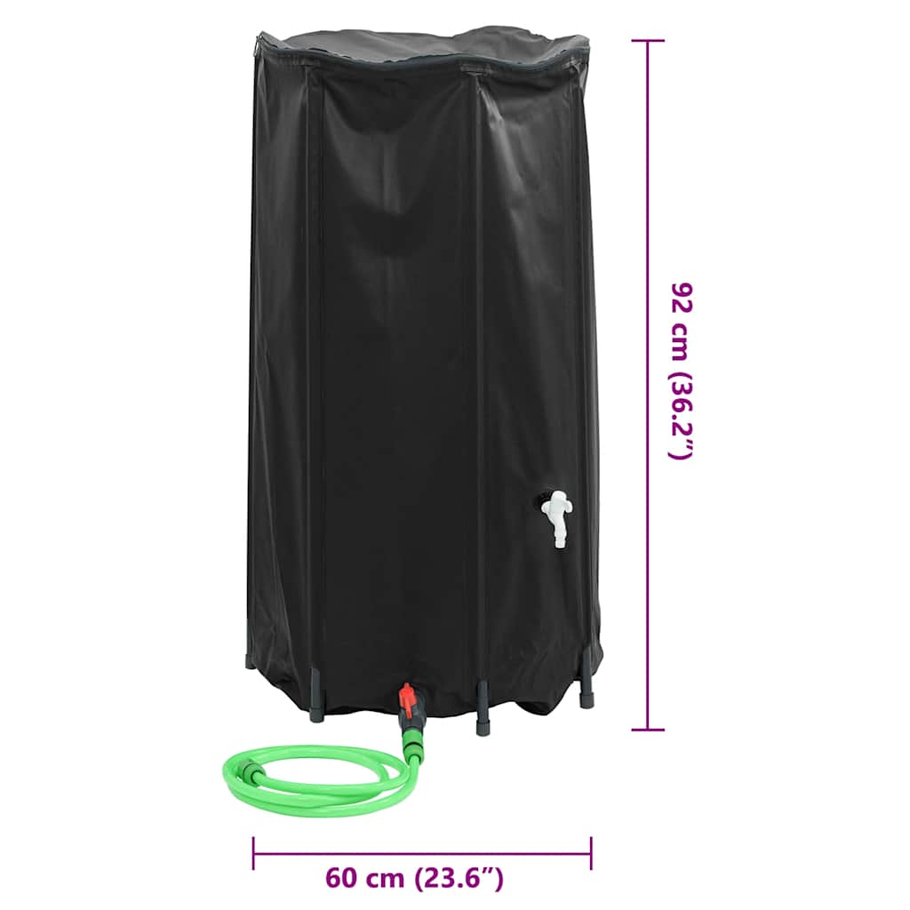 vandtank med hane sammenfoldelig 250 l PVC