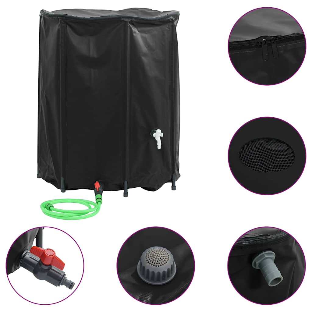 vandtank med hane sammenfoldelig 1250 l PVC