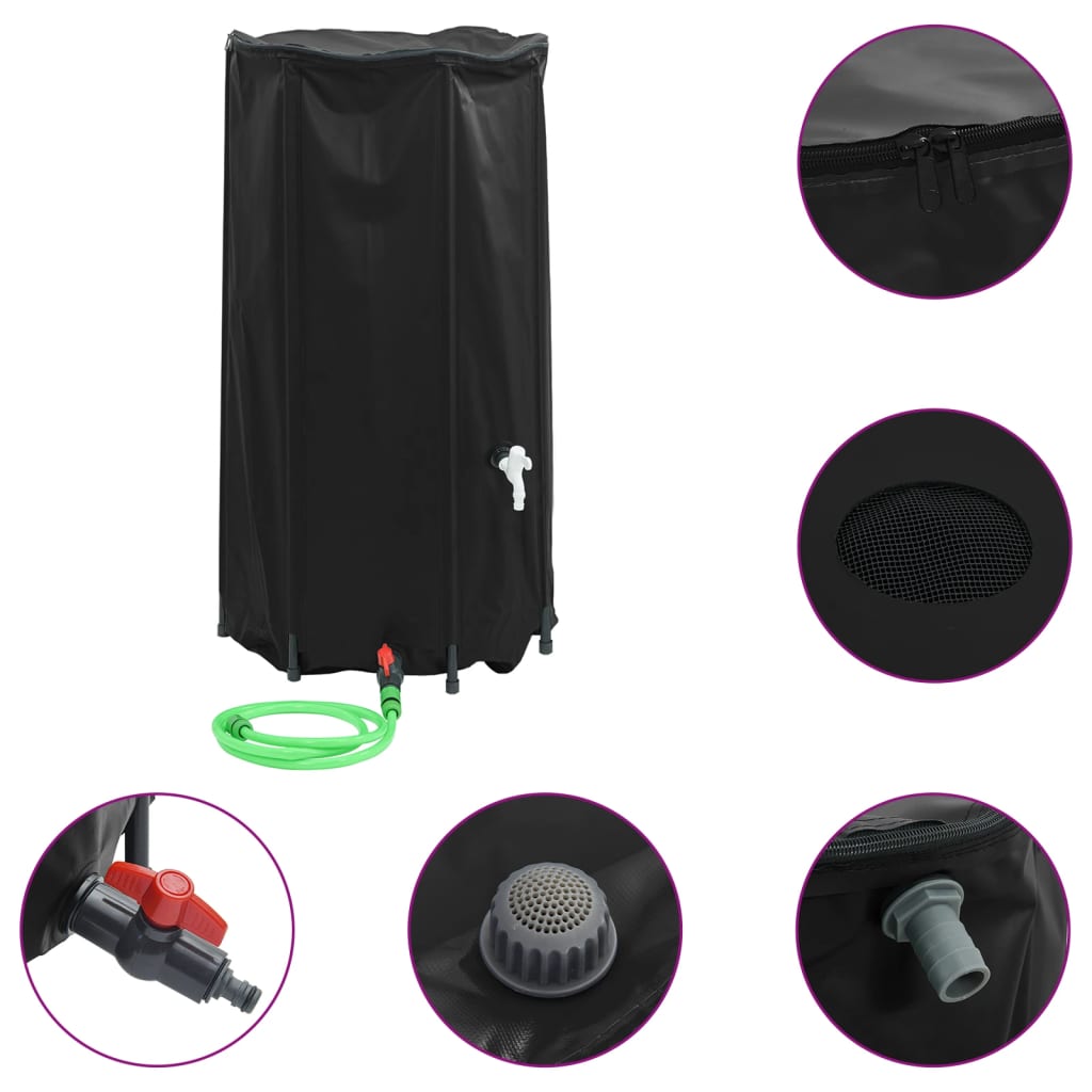 vandtank med hane sammenfoldelig 100 l PVC