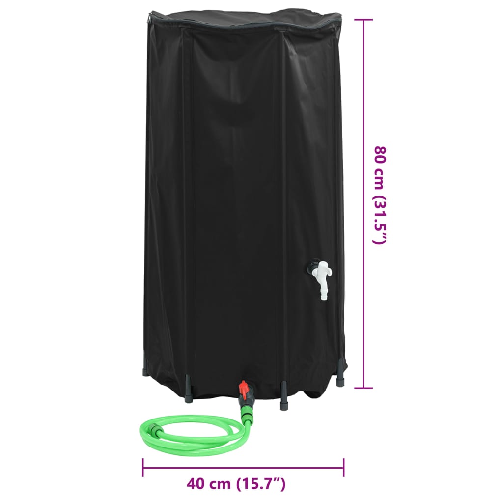 vandtank med hane sammenfoldelig 100 l PVC