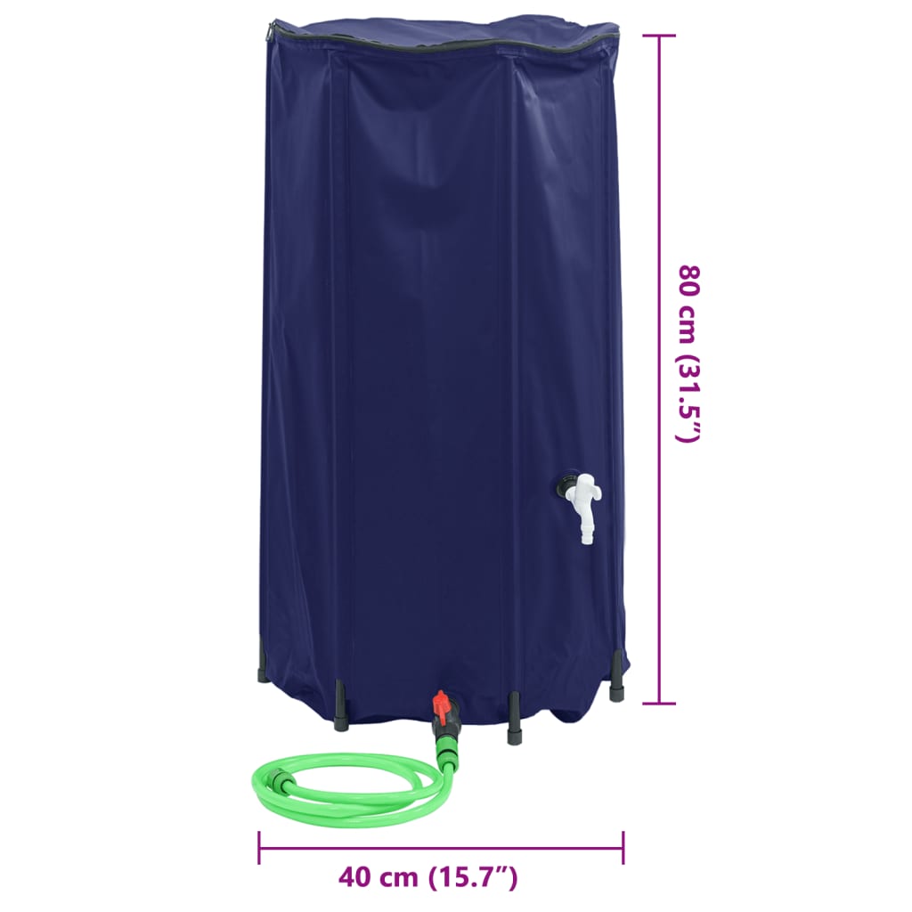 vandtank med hane sammenfoldelig 100 l PVC
