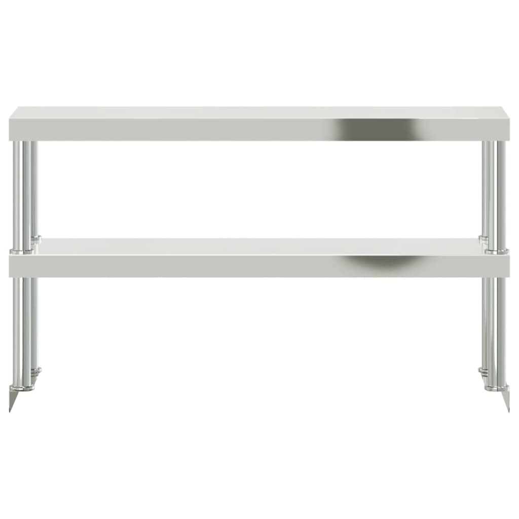 tophylde til arbejdsbord 110x30x65 cm 2 niveauer rustfrit stål