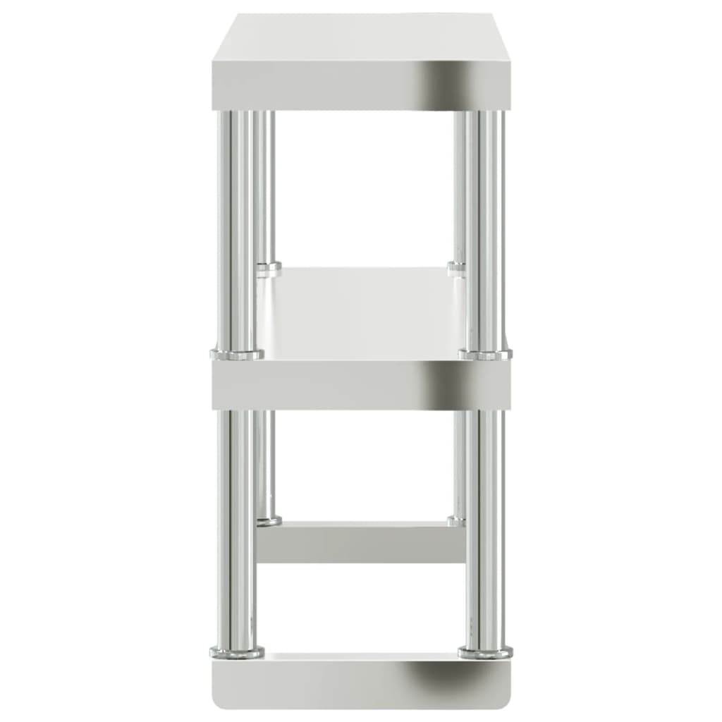 tophylde til arbejdsbord 110x30x65 cm 2 niveauer rustfrit stål