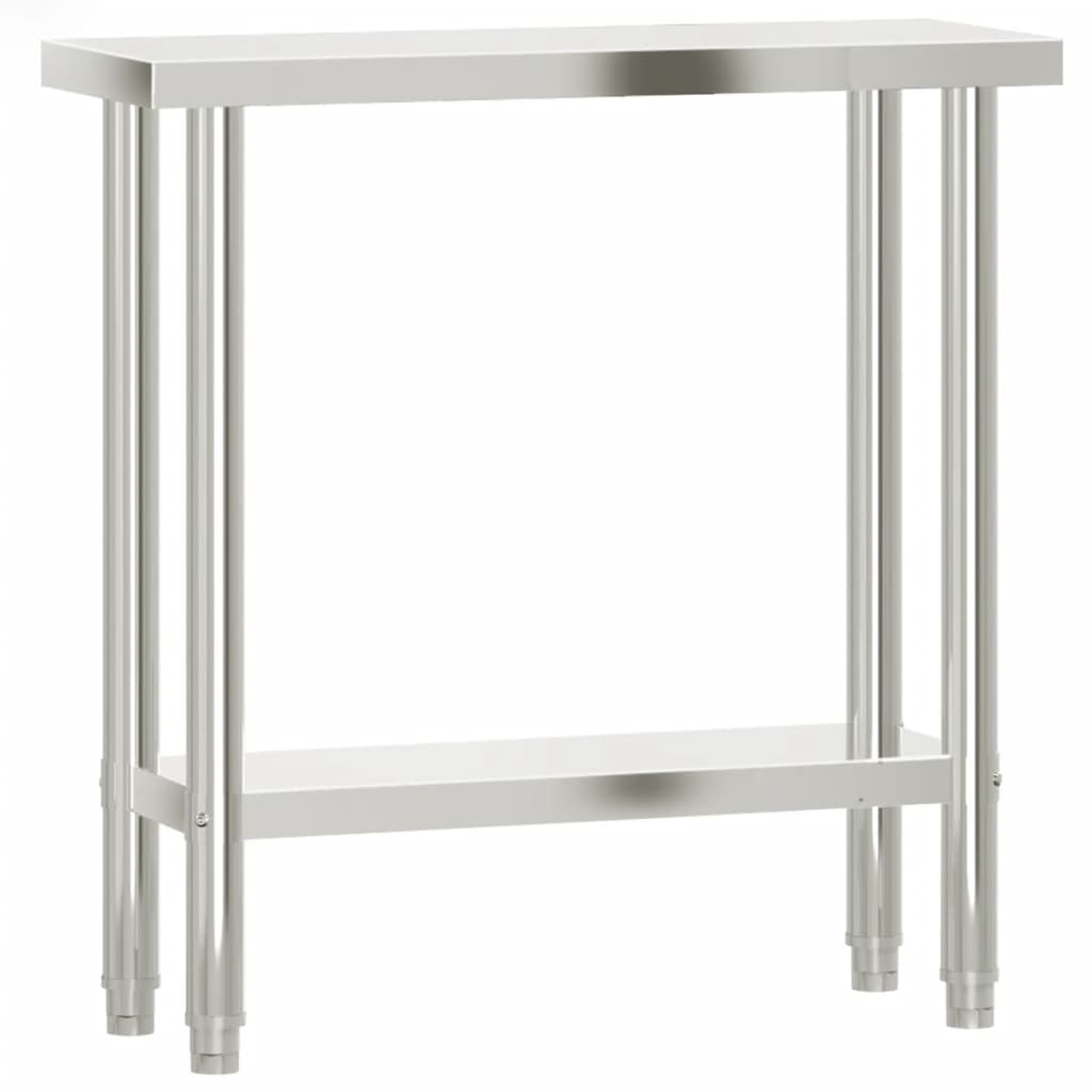 arbejdsbord til køkken 82,5x30x85 cm rustfrit stål