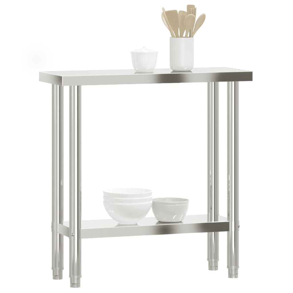 arbejdsbord til køkken 82,5x30x85 cm rustfrit stål