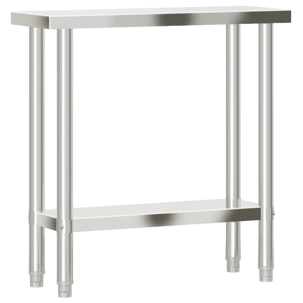 arbejdsbord til køkken 82,5x30x85 cm rustfrit stål
