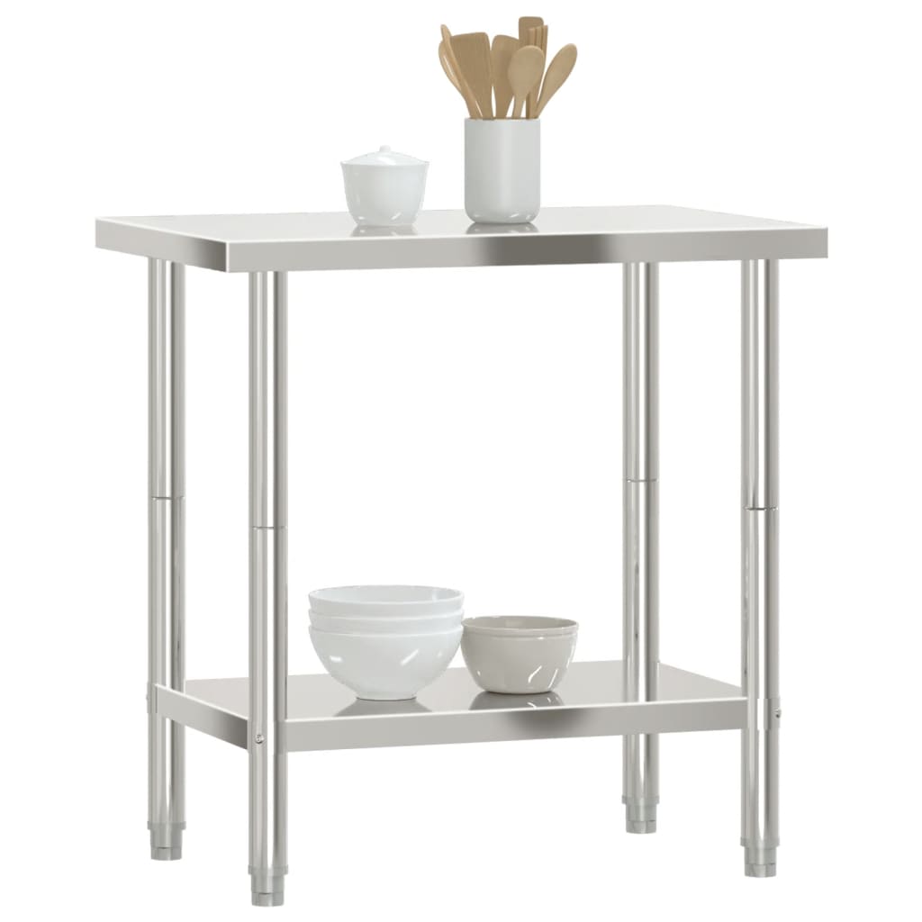 arbejdsbord til køkken 82,5x55x85 cm rustfrit stål