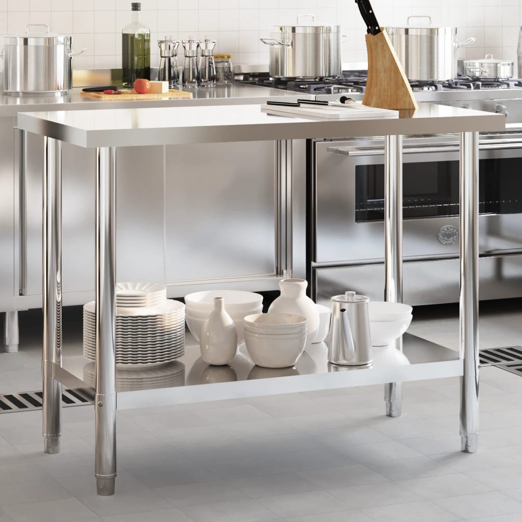 arbejdsbord til køkken 110x55x85 cm rustfrit stål