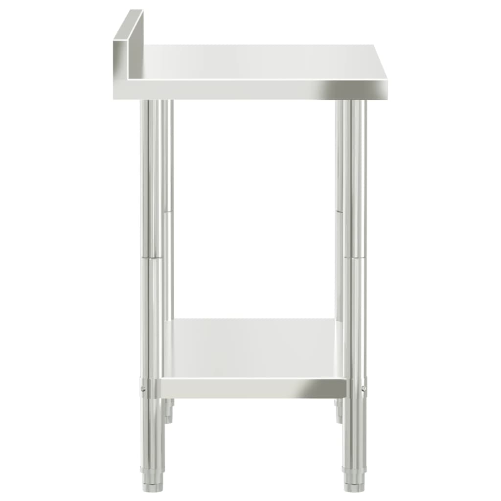 arbejdsbord til køkken m. stænkplade 82,5x55x93 rustfrit stål