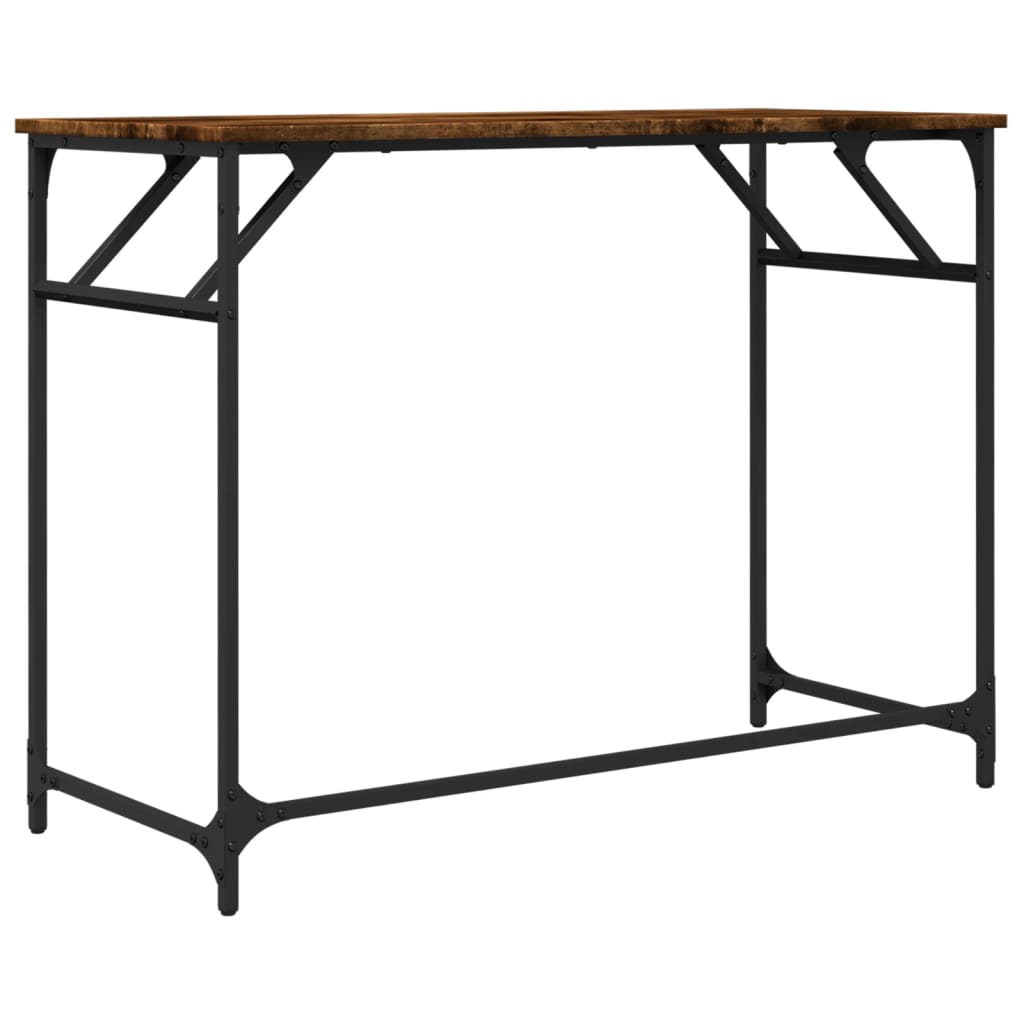 skrivebord 100x45x76 cm konstrueret træ og stål røget eg