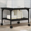 printerstativ 50x40x38 cm 2 hylder konstrueret træ sort