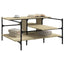 sofabord 100x100x48,5 cm konstrueret træ sonoma-eg