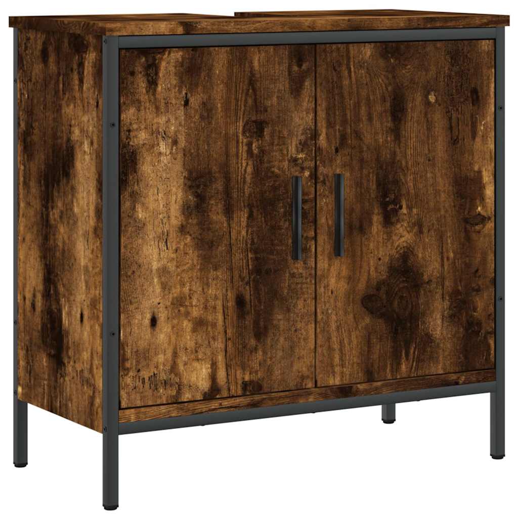 underskab til håndvask 60x30x60 cm konstrueret træ røget eg