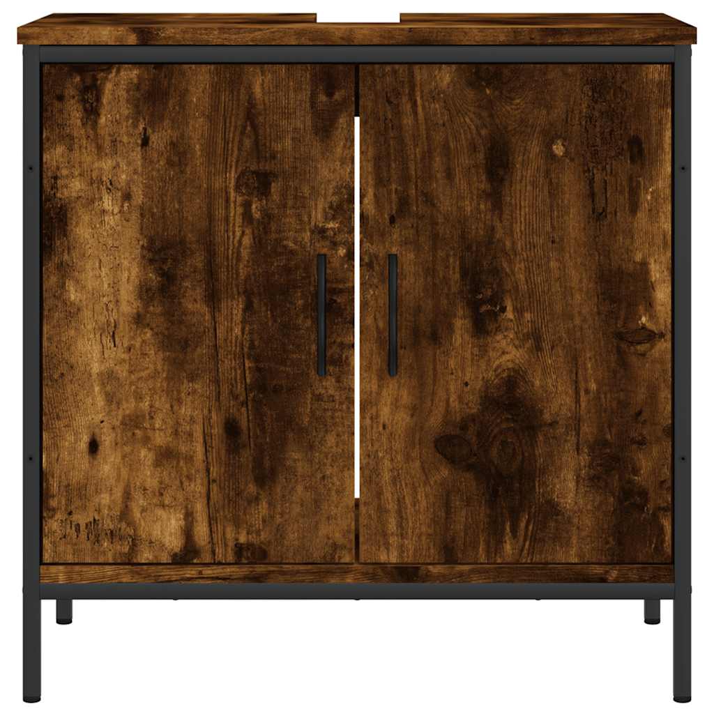 underskab til håndvask 60x30x60 cm konstrueret træ røget eg