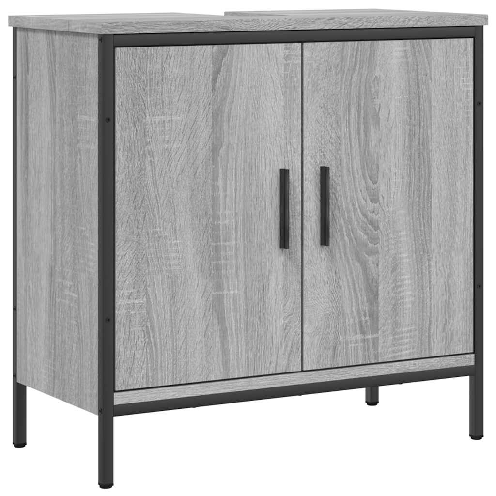 underskab til vask 60x30x60 cm konstrueret træ grå sonoma-eg