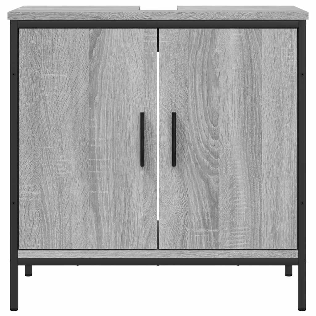 underskab til vask 60x30x60 cm konstrueret træ grå sonoma-eg