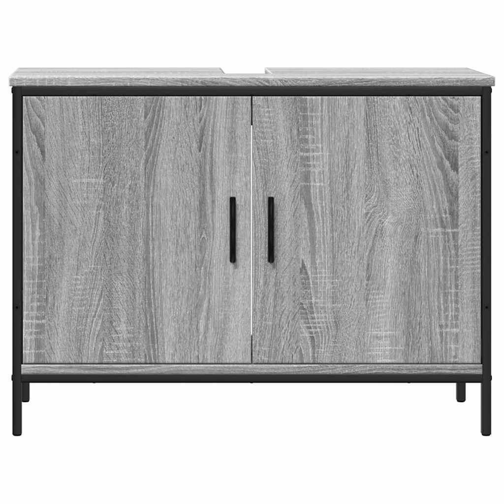 underskab til vask 80x30x60 cm konstrueret træ grå sonoma-eg