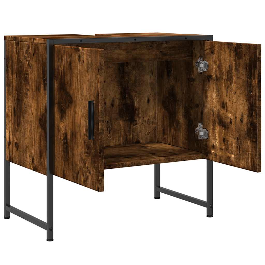 underskab til håndvask 60x33x60 cm konstrueret træ røget eg