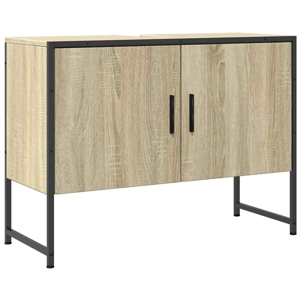 underskab til håndvask 80x33x60 cm konstrueret træ sonoma-eg