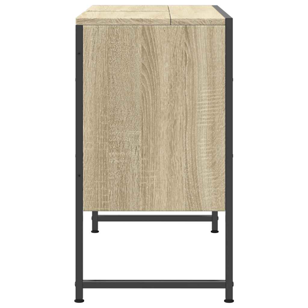 underskab til håndvask 80x33x60 cm konstrueret træ sonoma-eg