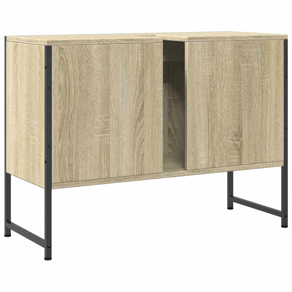 underskab til håndvask 80x33x60 cm konstrueret træ sonoma-eg