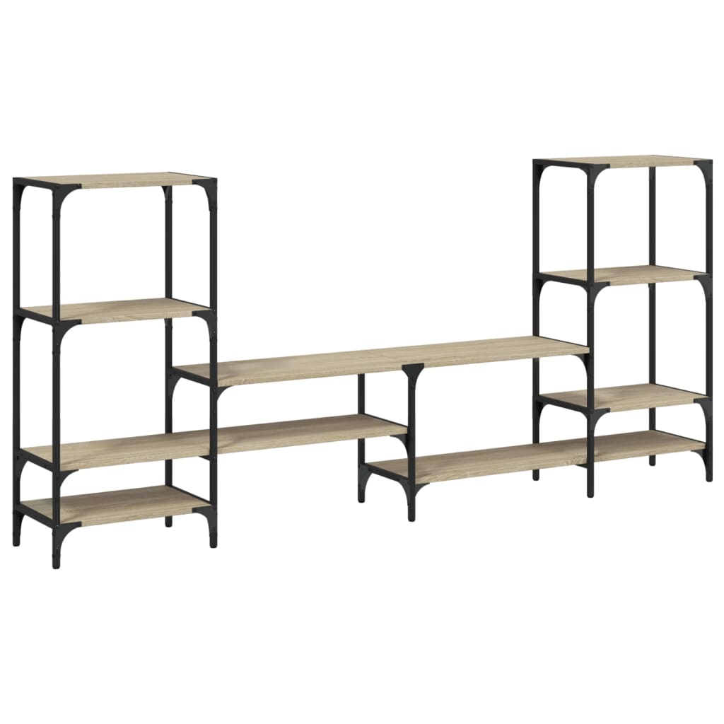 tv-bord 206,5x28,5x95 cm konstrueret træ sonoma-eg