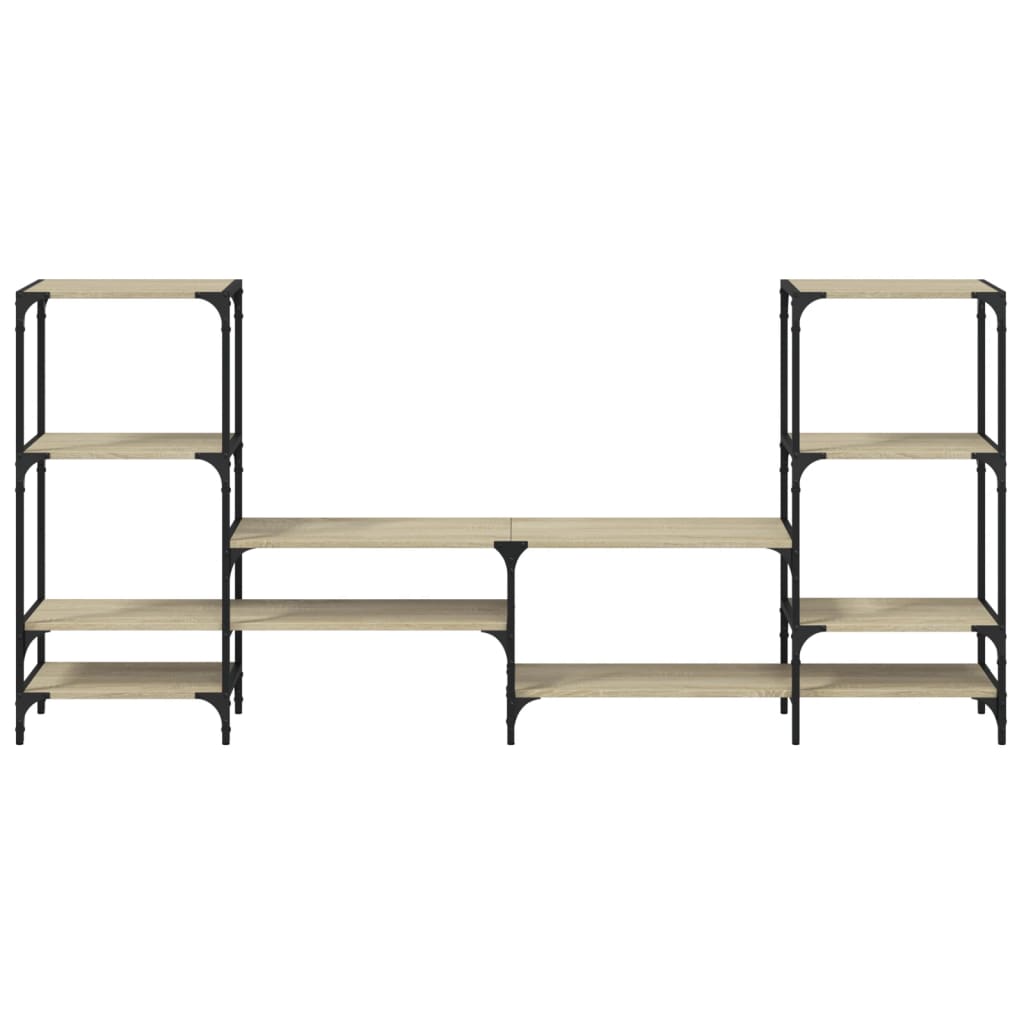 tv-bord 206,5x28,5x95 cm konstrueret træ sonoma-eg