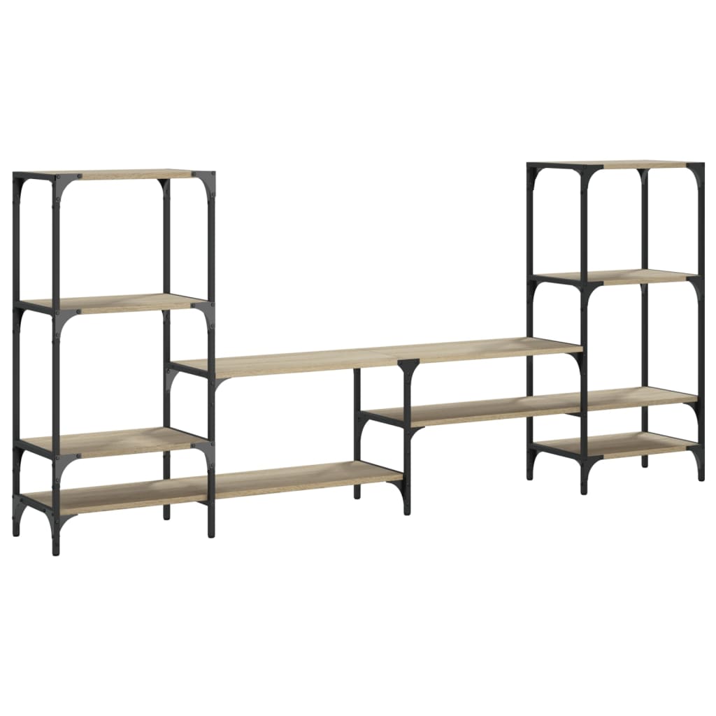 tv-bord 206,5x28,5x95 cm konstrueret træ sonoma-eg