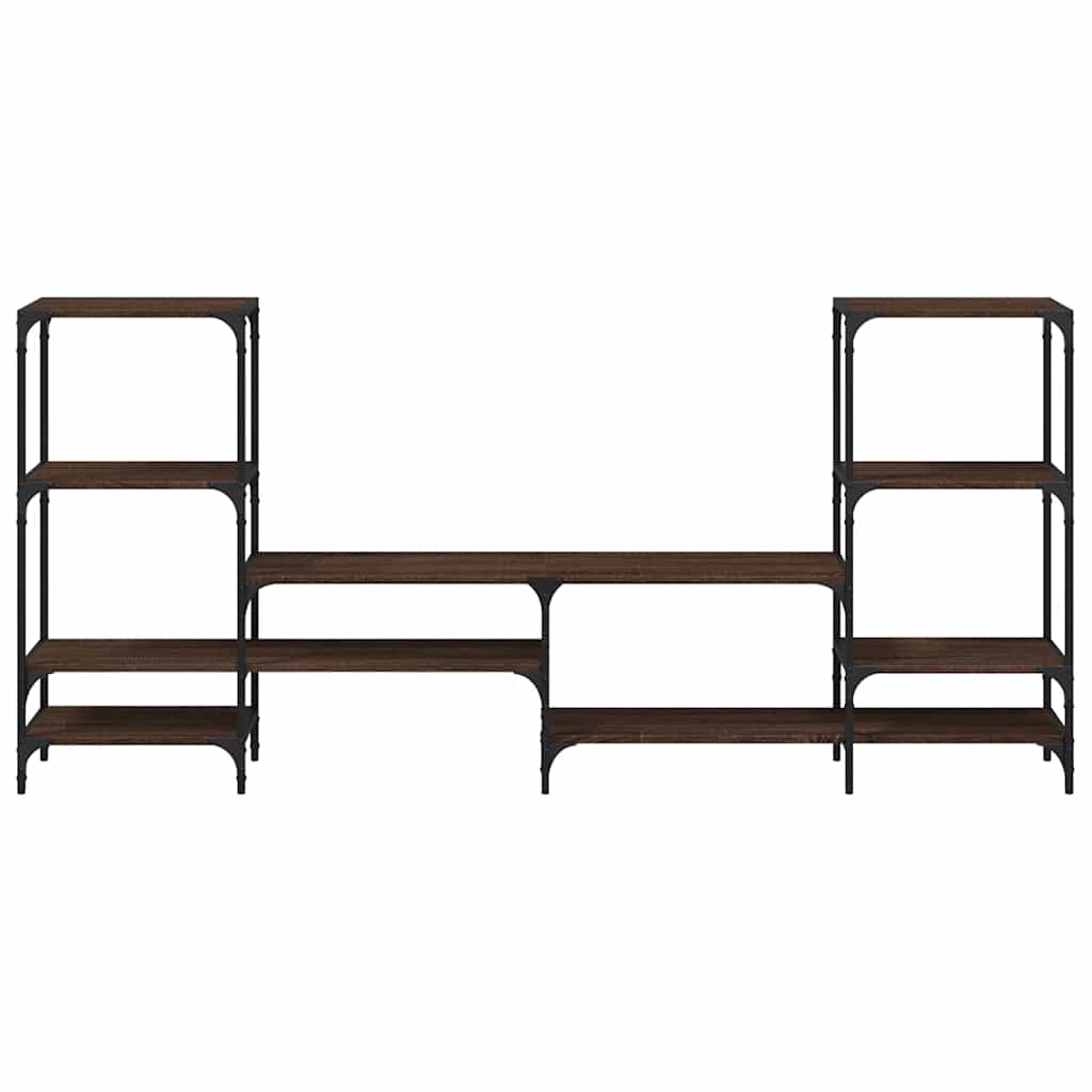 tv-bord 206,5x28,5x95 cm konstrueret træ brun egetræsfarve