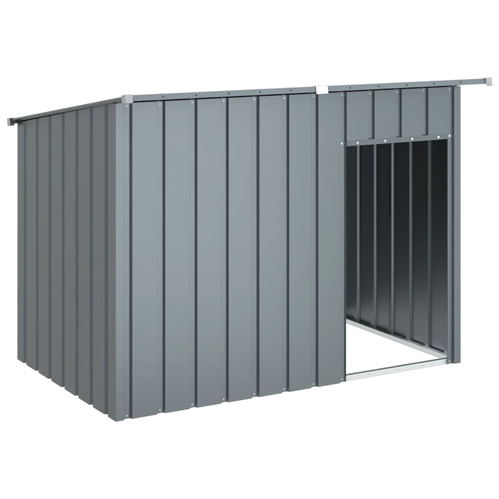 hundehus med tag 153x91x110 cm galvaniseret stål antracitgrå