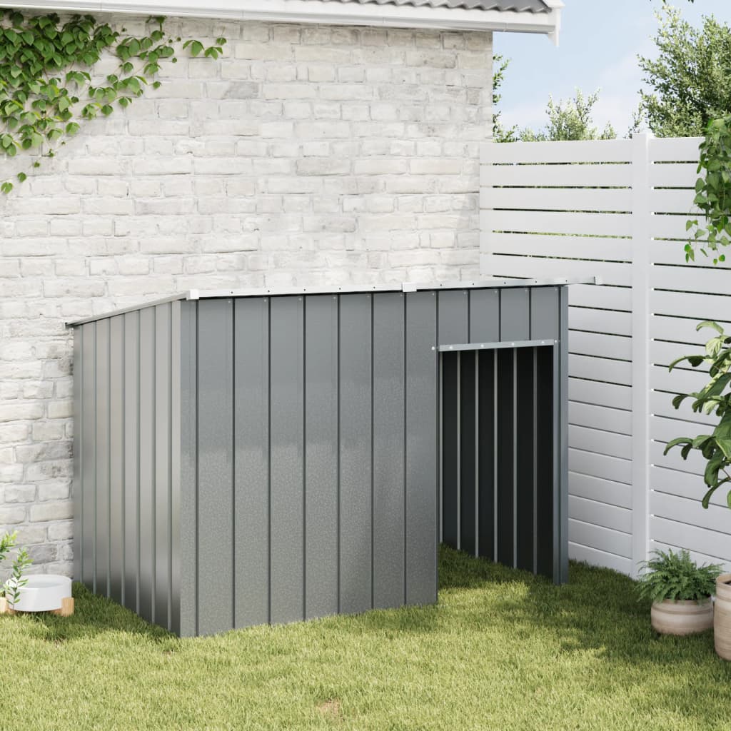 hundehus med tag 153x91x110 cm galvaniseret stål antracitgrå