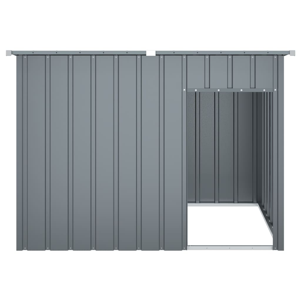hundehus med tag 153x91x110 cm galvaniseret stål antracitgrå