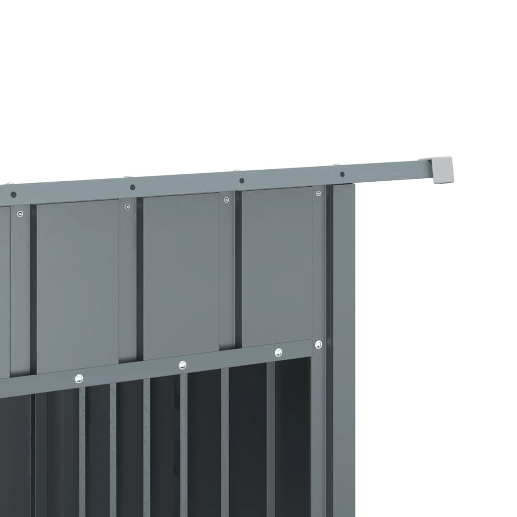 hundehus med tag 153x91x110 cm galvaniseret stål antracitgrå
