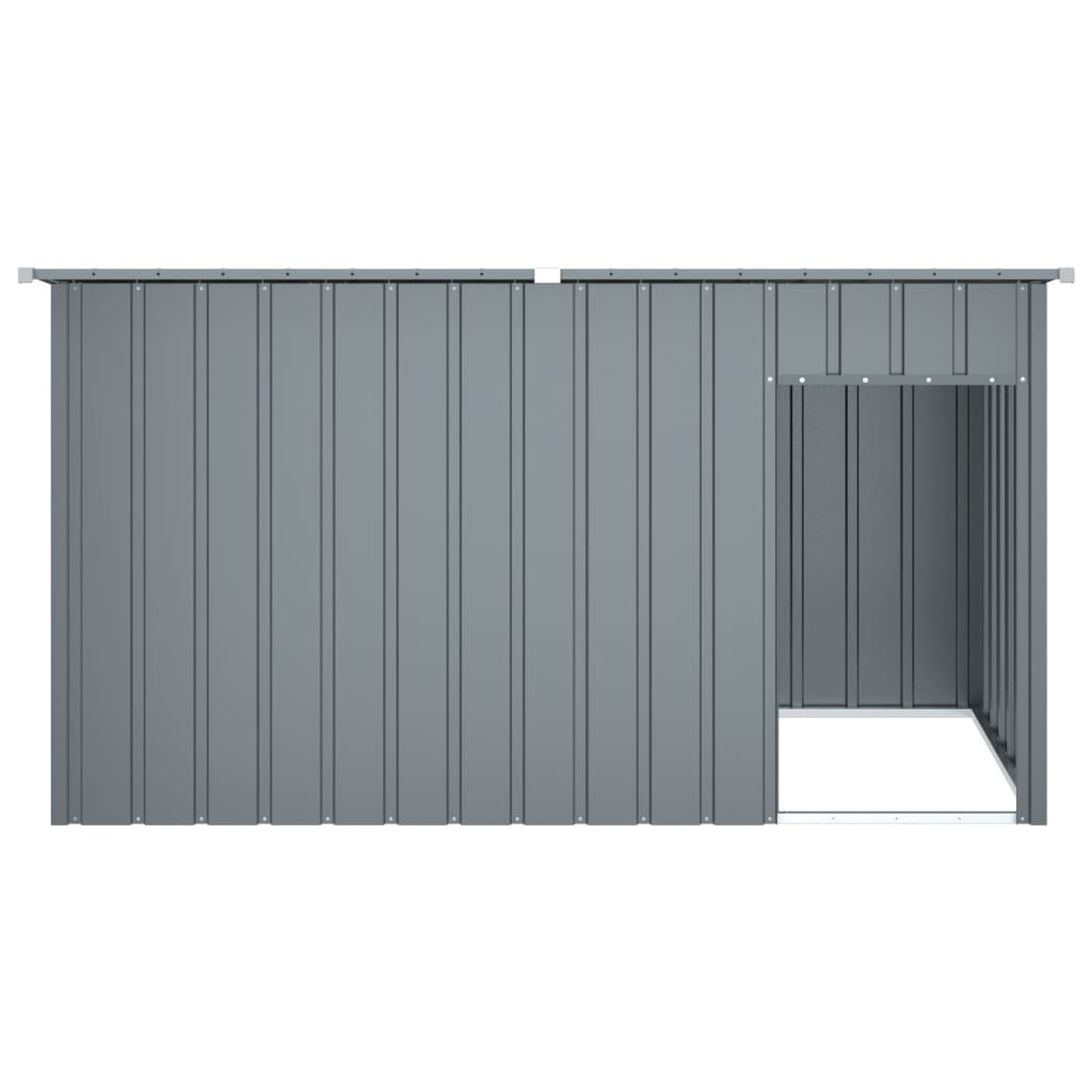 hundehus med tag 196x91x110 cm galvaniseret stål antracitgrå