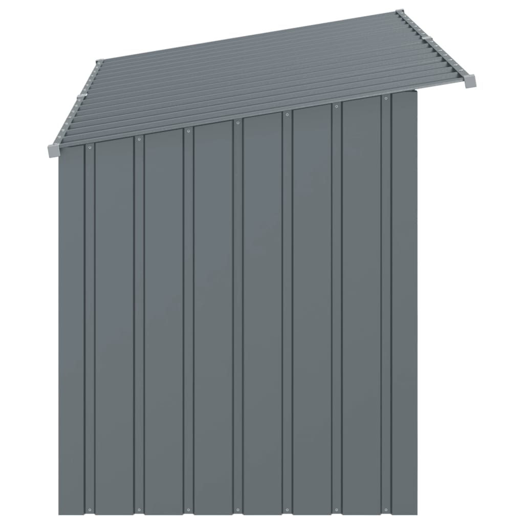 hundehus med tag 196x91x110 cm galvaniseret stål antracitgrå