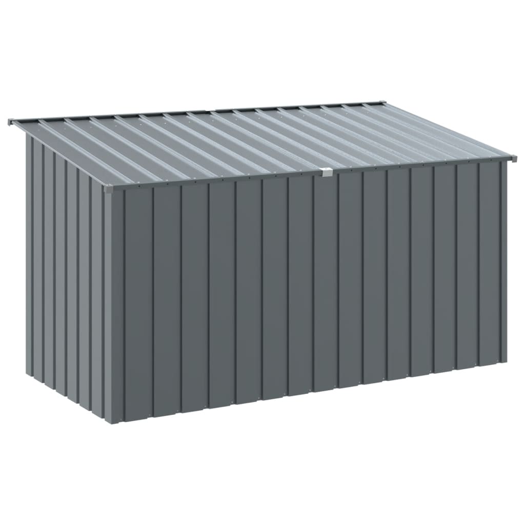 hundehus med tag 196x91x110 cm galvaniseret stål antracitgrå
