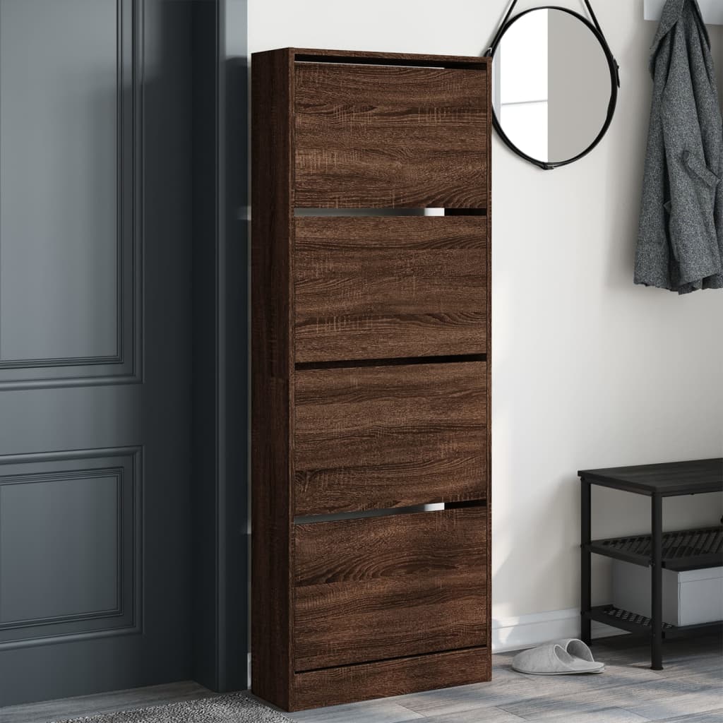 skoreol 60x21x163,5 cm konstrueret træ brun egetræsfarve