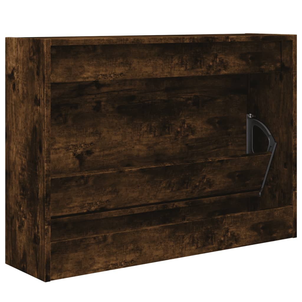 skoskab 80x21x57 cm konstrueret træ røget egetræsfarve
