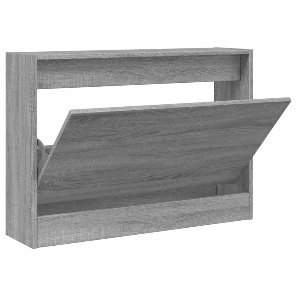 skoskab 80x21x57 cm konstrueret træ grå sonoma-eg