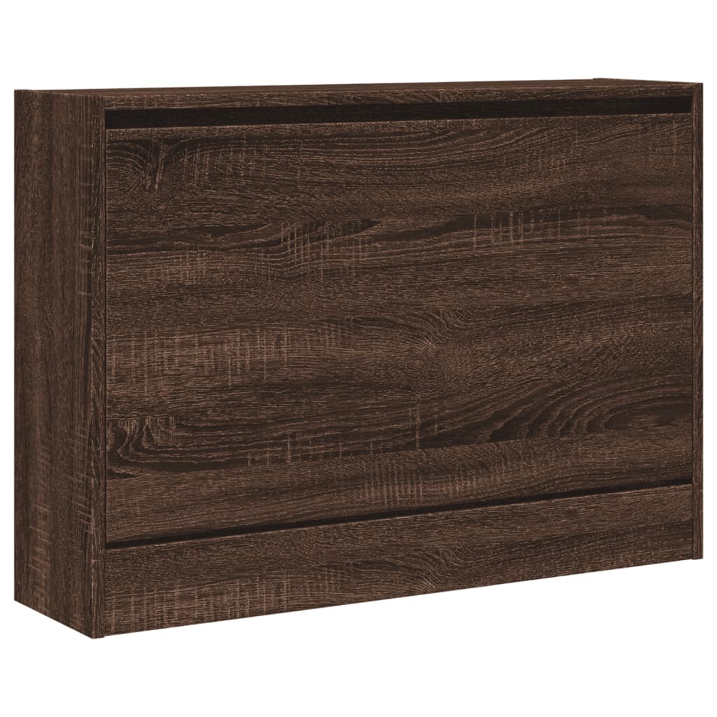 skoreol 80x21x57 cm konstrueret træ brun egetræsfarvet