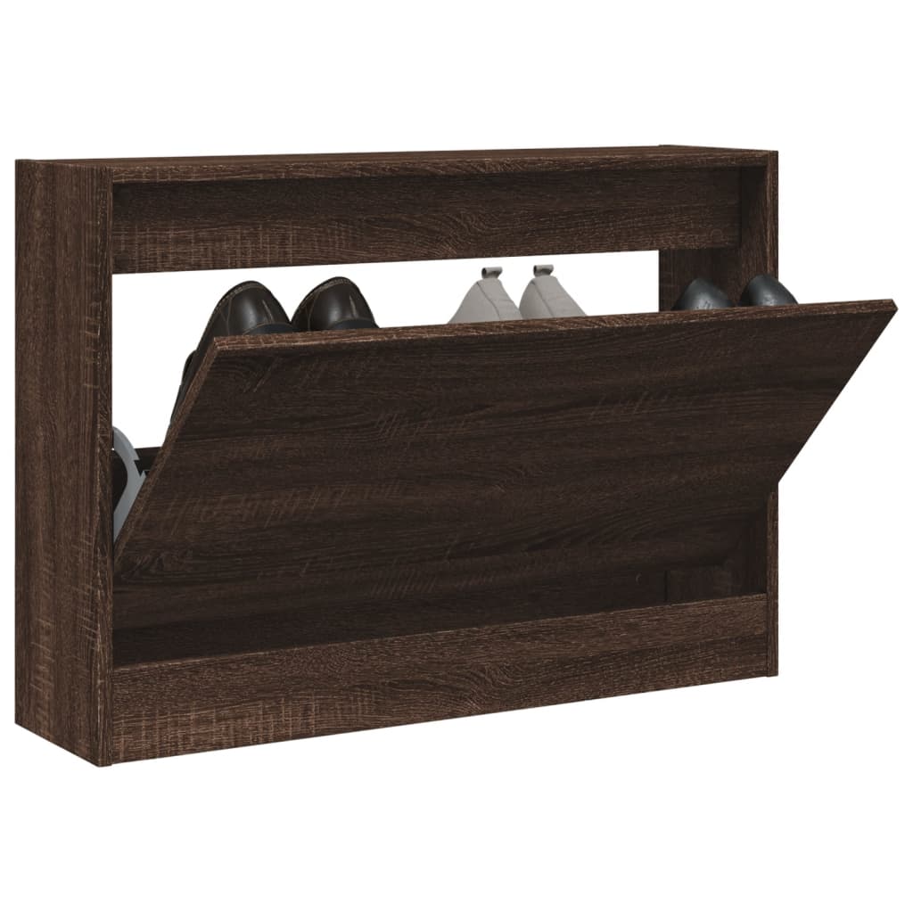 skoreol 80x21x57 cm konstrueret træ brun egetræsfarvet